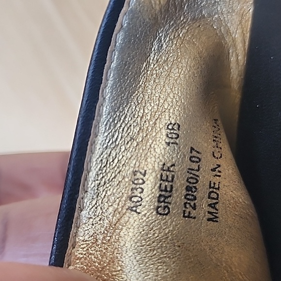 Coach Women's Sz 10 B Greer Black Leather Jute Wedge Gold Buckle Sandals - Picture 12 of 13